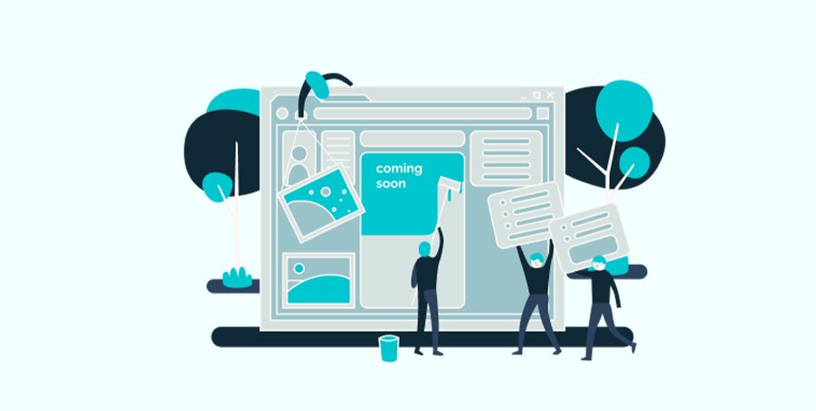 Illustration of a custom-coded business website